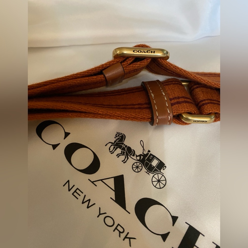 Coach Brown Canvas & Leather Field Bucket Bag with COACH badge, Medium - Picture 15 of 16